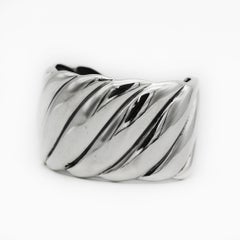 David Yurman 925 Wide Sculpted Cable Cuff Bracelet