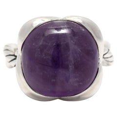 David Yurman 9.5 Carat Amethyst Infinity Ring, Sterling Silver, Ring, Large