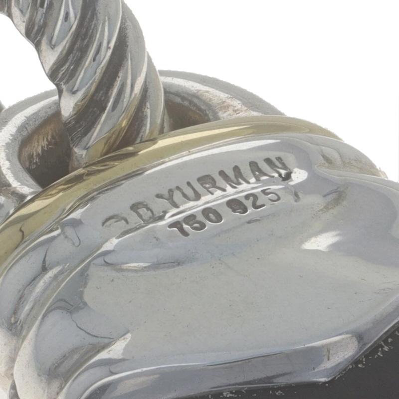 Women's David Yurman Acorn Onyx Diamond Enhancer Pendant Sterling Silver 925 18k .32ctw For Sale