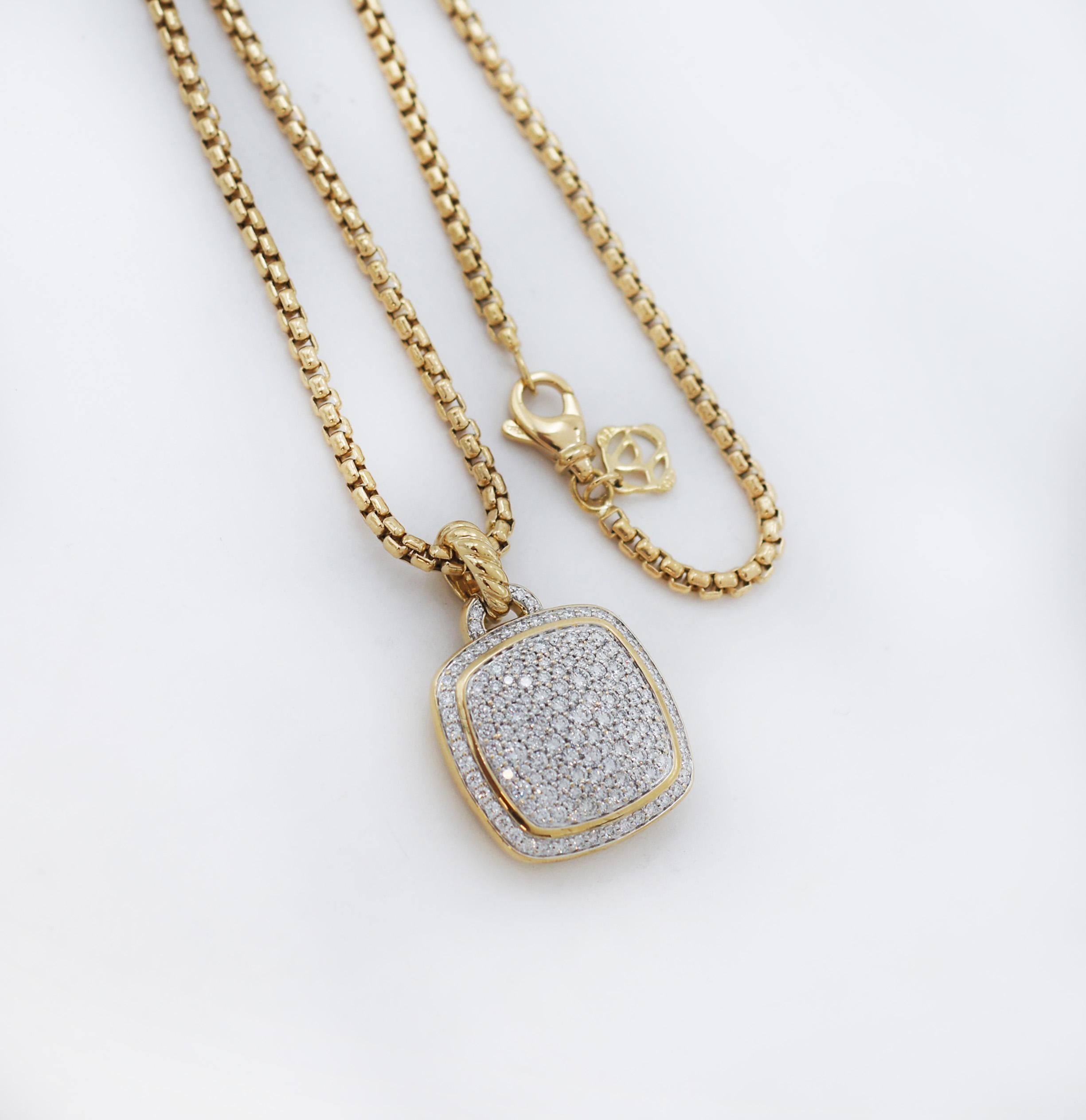 Taglio brillante David Yurman Collana Albion in oro 18 carati e diamanti in vendita