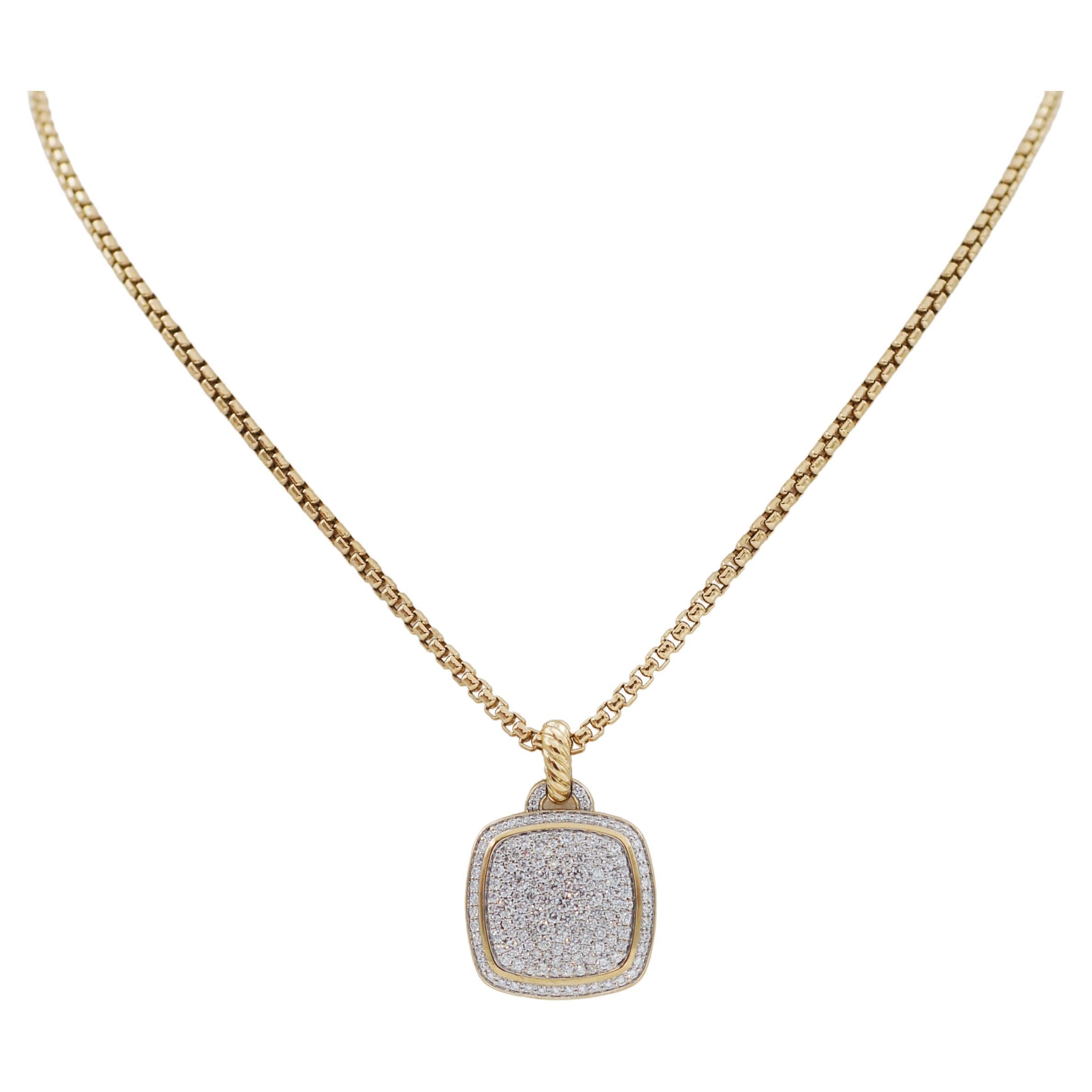 David Yurman Albion 18K Gold and Diamond Necklace For Sale