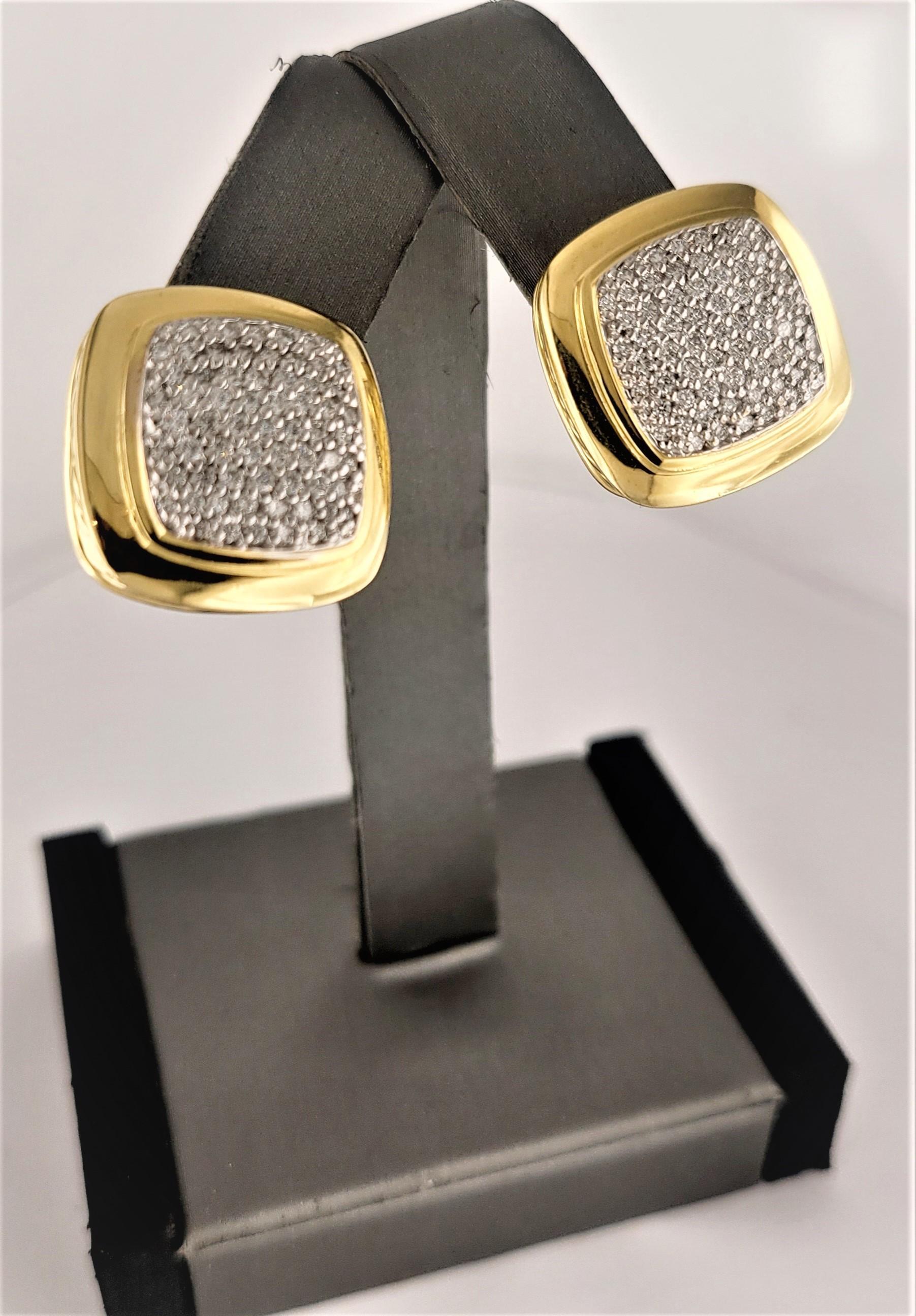 David Yurman Albion 18K Yellow Gold 2.00 tcw  Diamond Earrings 1