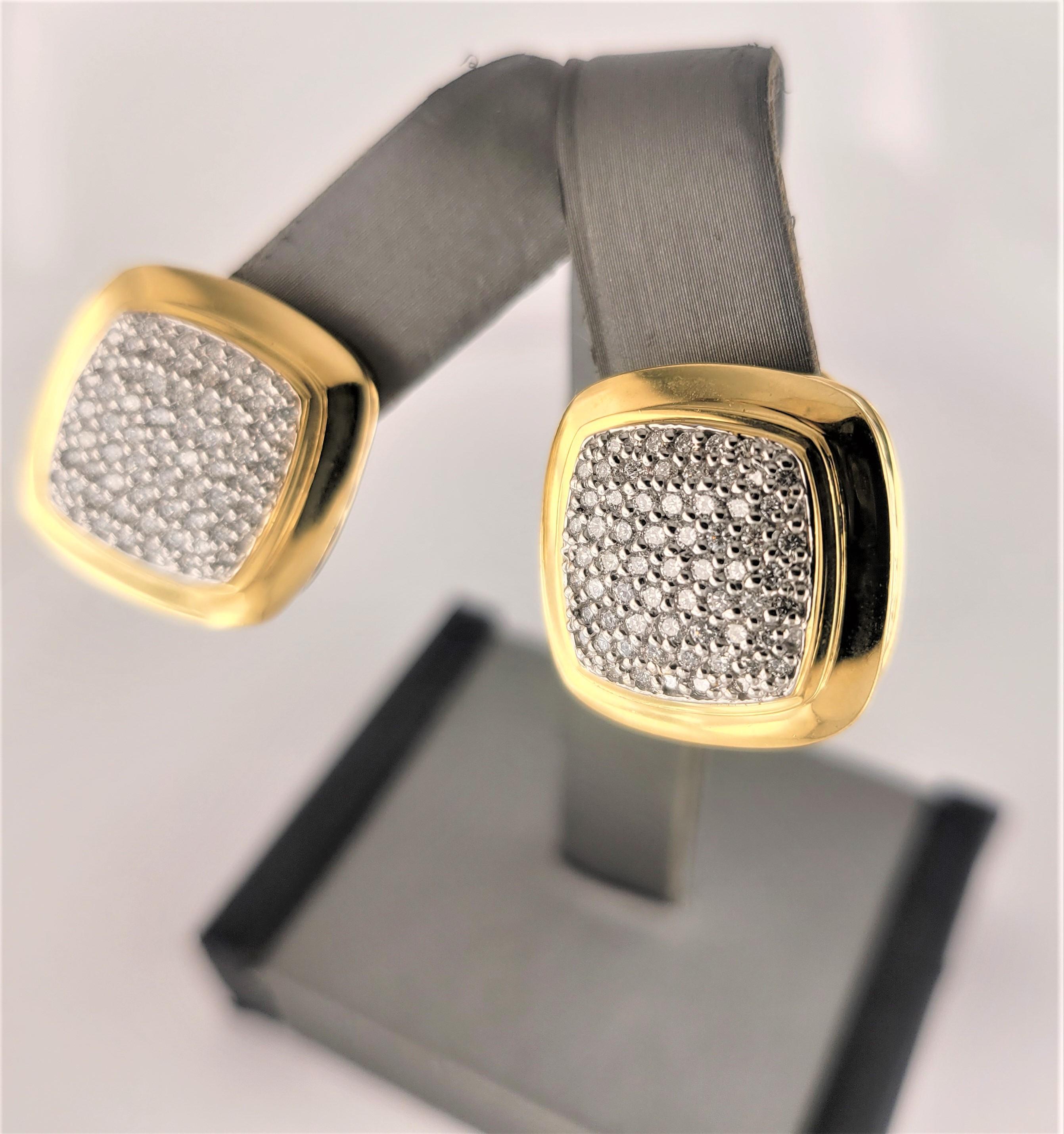 David Yurman Albion 18K Yellow Gold 2.00 tcw  Diamond Earrings 2