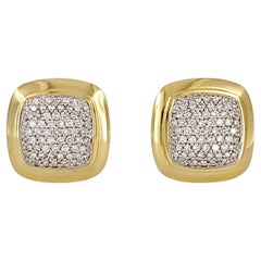 David Yurman Albion 18K Yellow Gold 2.00 tcw  Diamond Earrings