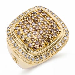 David Yurman Albion 18k Yellow Gold Diamond Pave Ring