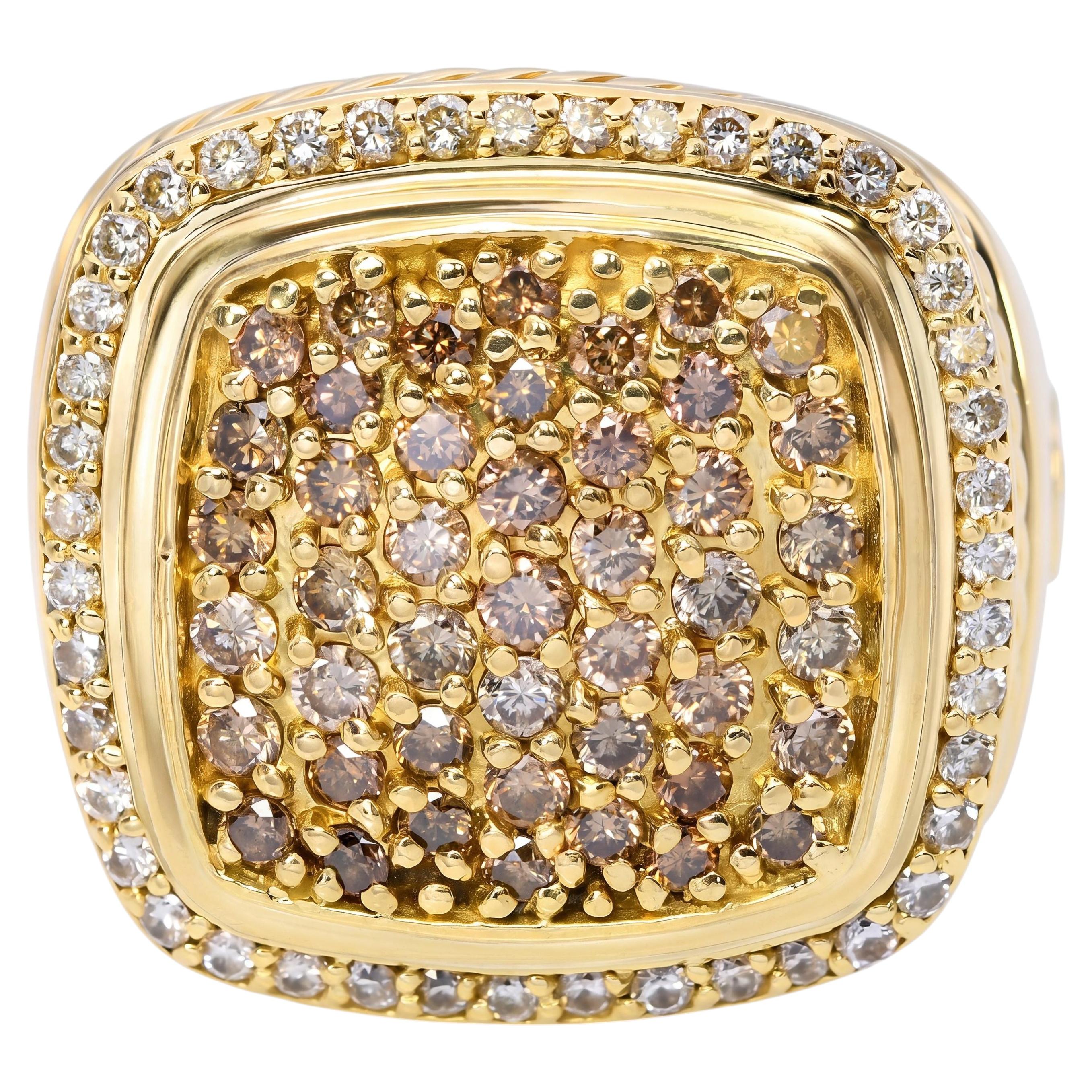 David Yurman Albion 18k Yellow Gold Diamond Pave Ring