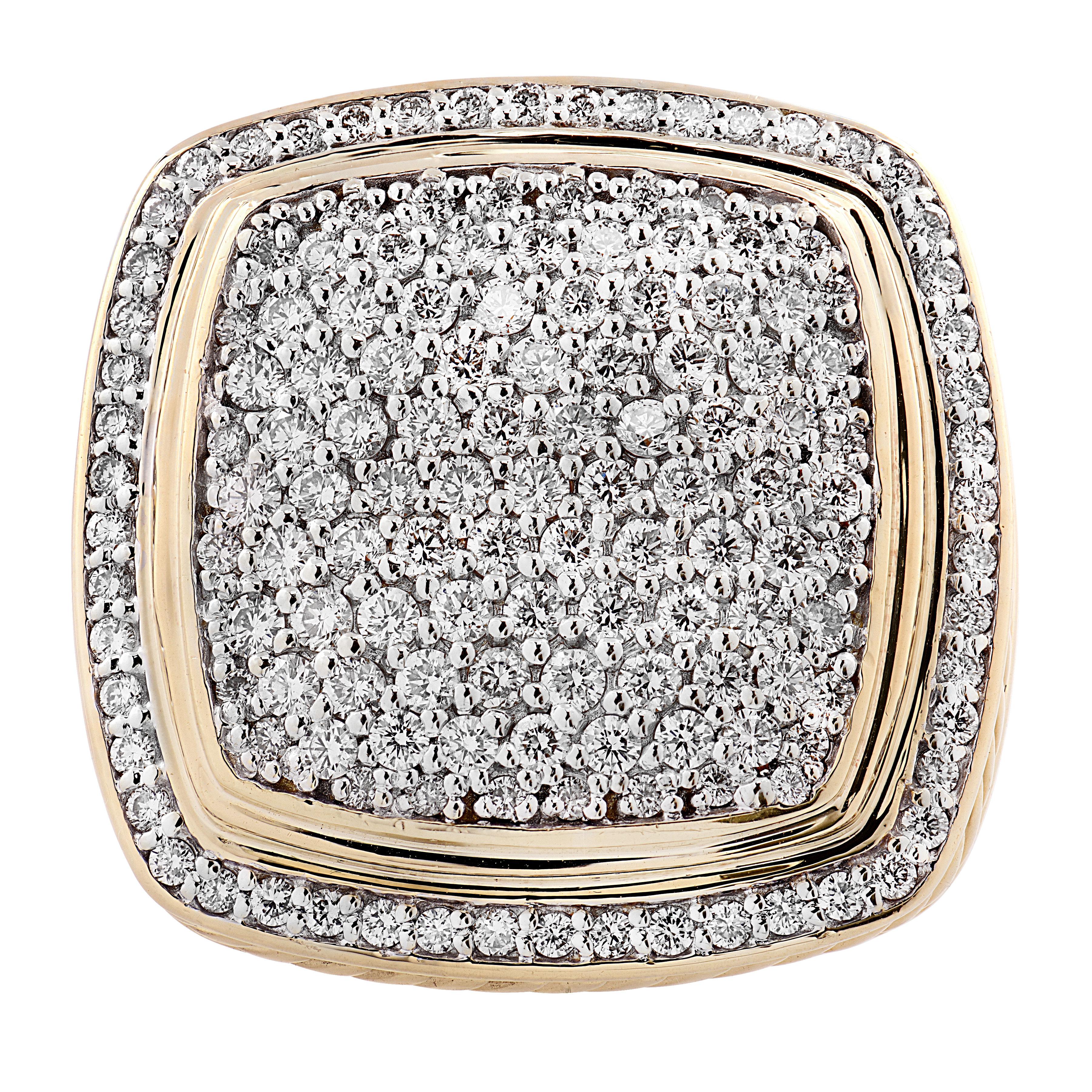 Moderne David Yurman Bague Albion en or jaune 18k et diamants en vente