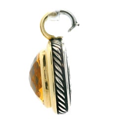 David Yurman Albion 18k Yellow Gold & Silver Citrine Enhancer Pendant Charm