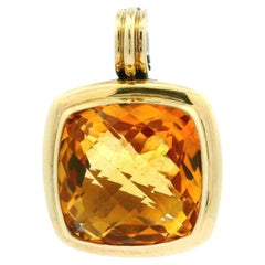 David Yurman Albion 18k Yellow Gold & Silver Citrine Enhancer Pendant Charm