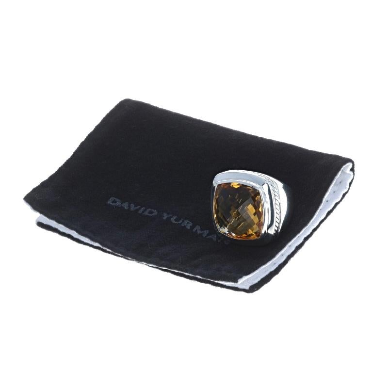 David Yurman Albion 20 mm Citrin-Ring Sterling 925 Cocktail Solitär Größe 6 3
