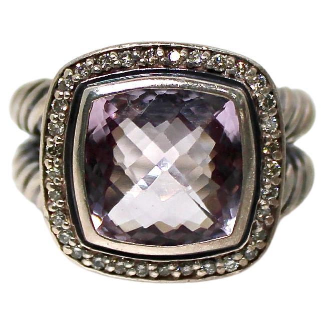 David Yurman Albion Amethyst & Diamond Sterling Silver Ring (bague en argent)