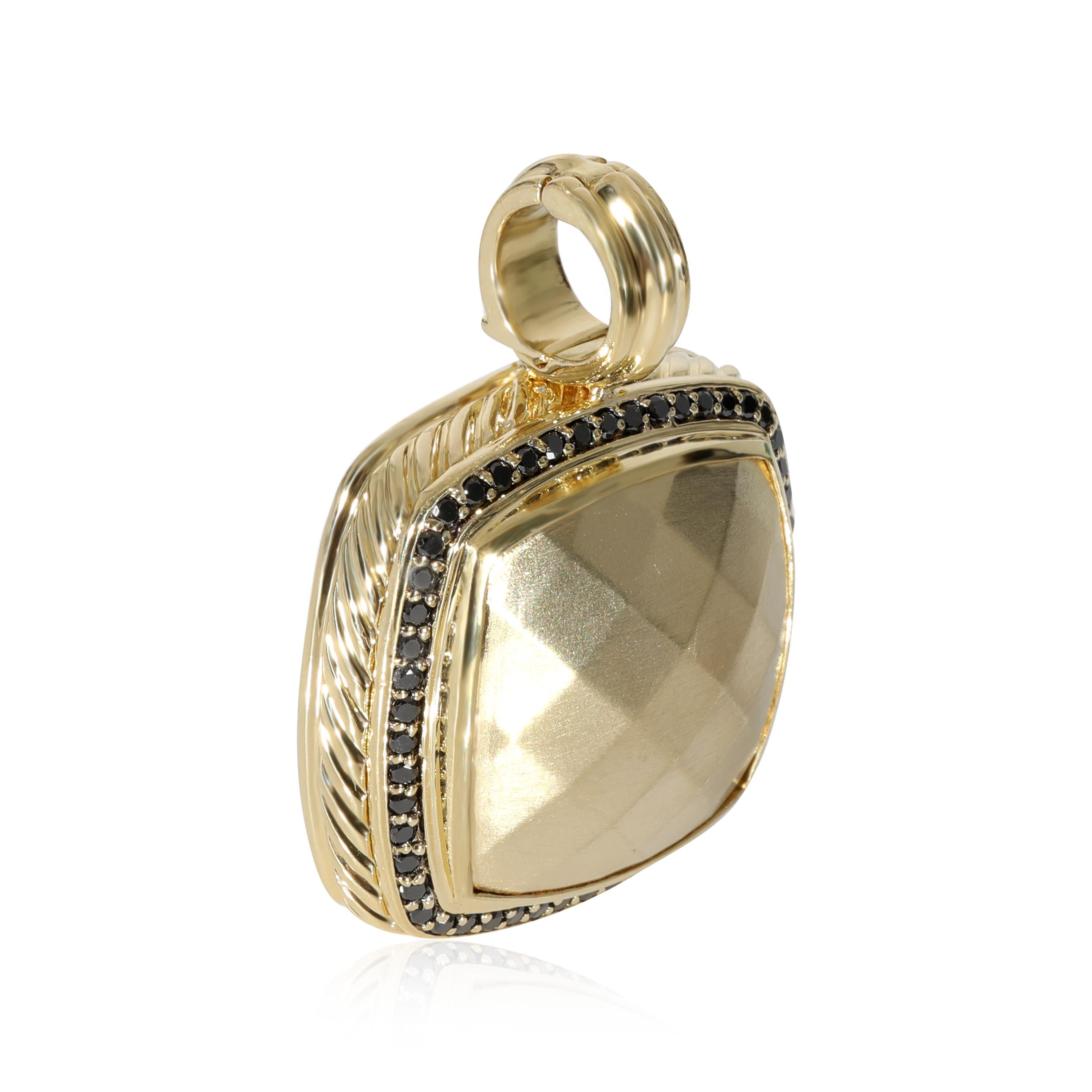 David Yurman Pendentif Albion en or jaune 18 carats avec diamants noirs de 0,5 carat Excellent état - En vente à New York, NY