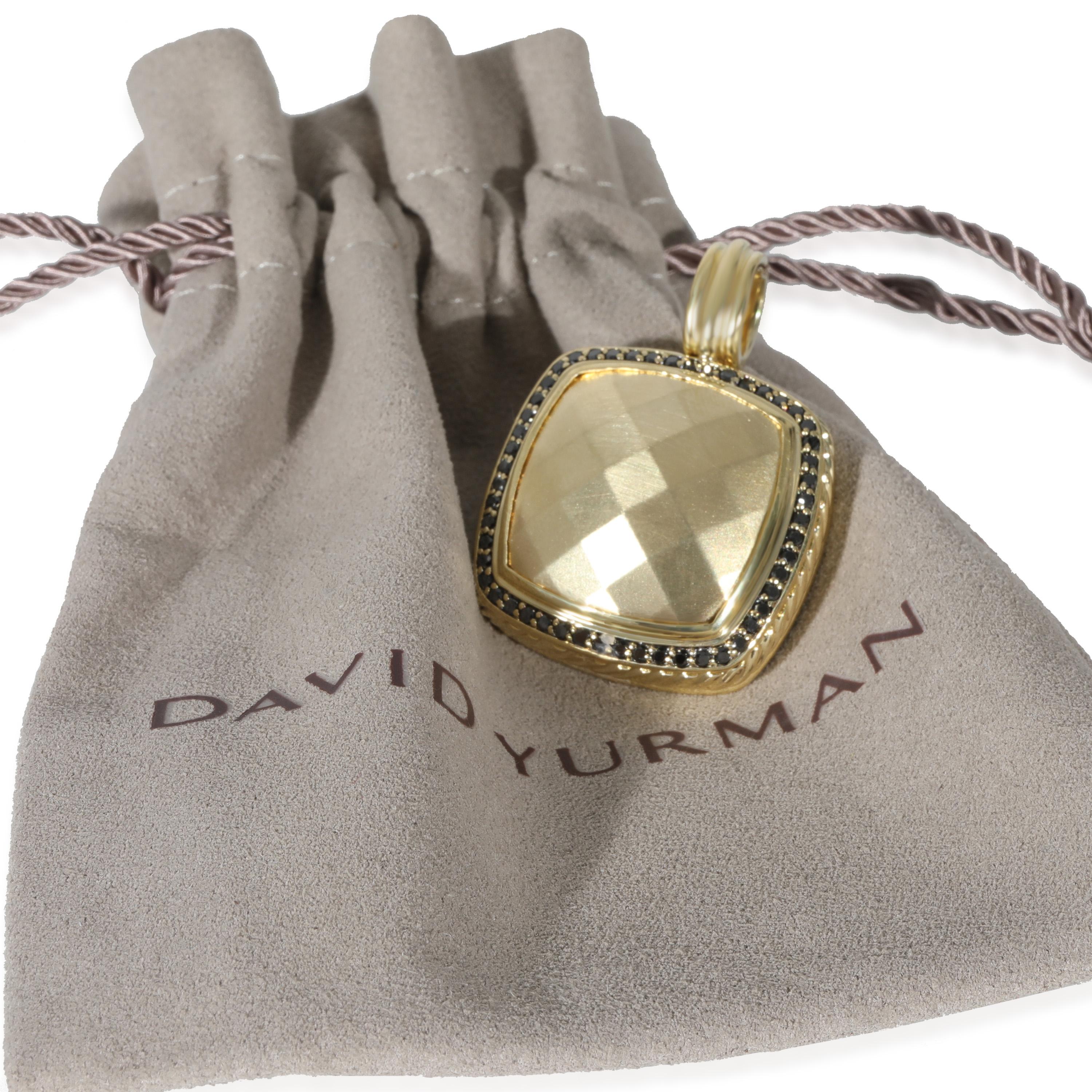 David Yurman Albion: 18 Karat Gelbgold Anhänger mit schwarzem Diamant 0,5 Karat für Damen oder Herren
