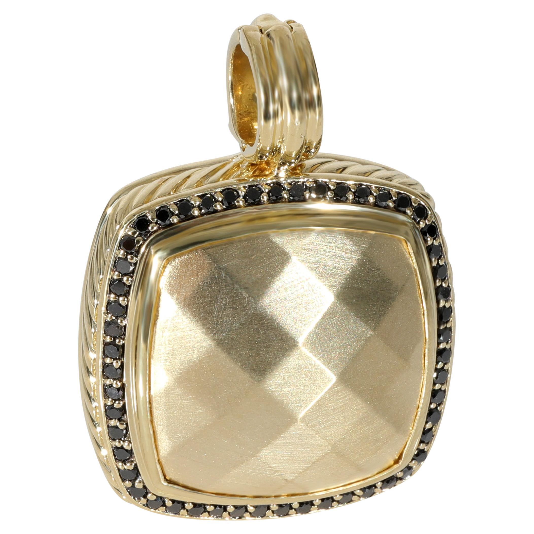 David Yurman Albion Black Diamond Pendant in 18k Yellow Gold 0.5 CTW For Sale