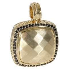 David Yurman Pendentif Albion en or jaune 18 carats avec diamants noirs de 0,5 carat