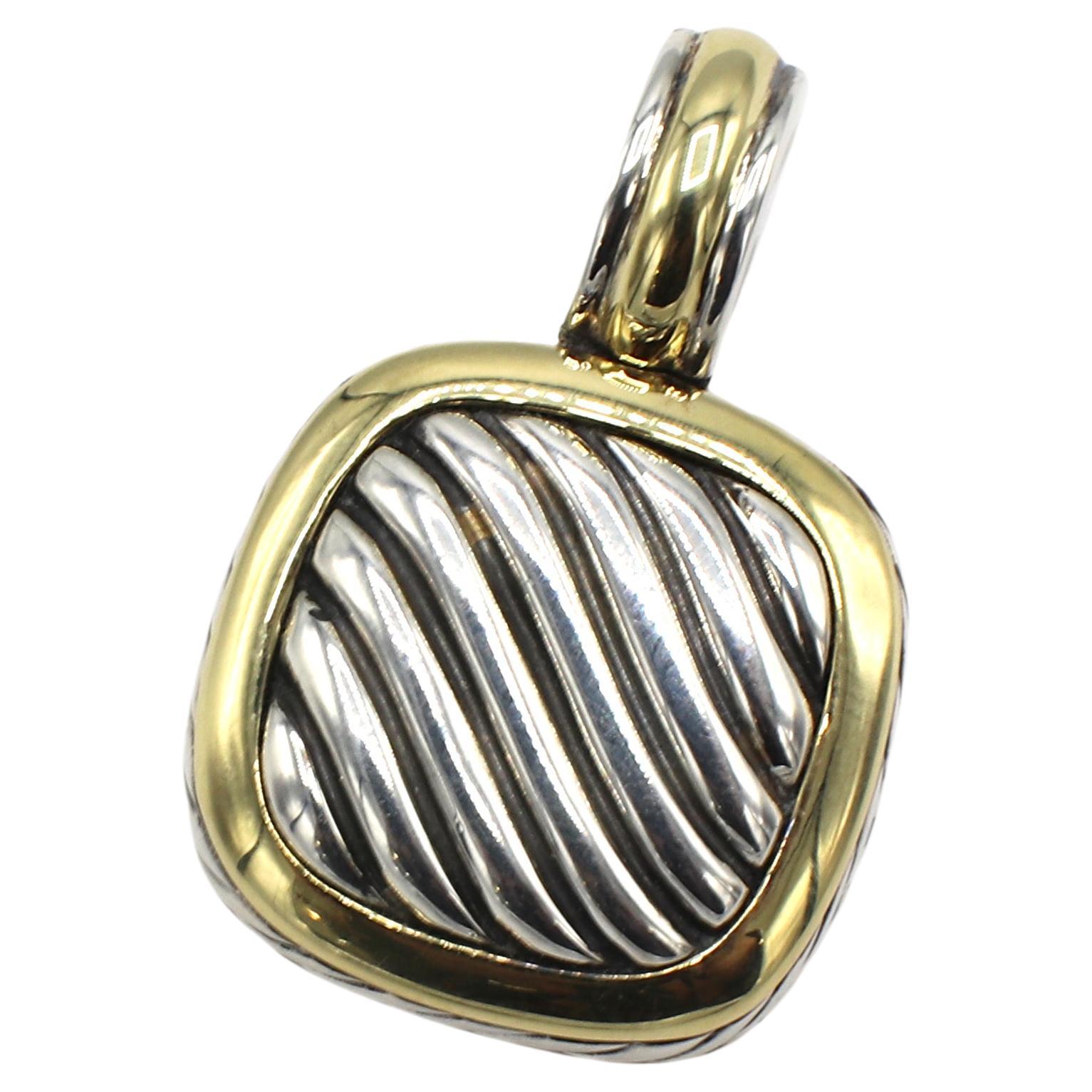 David Yurman Albion Cable Sterling Silver & 18 Karat Gold Pendant Enhancer