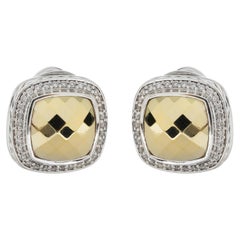 David Yurman Albion Diamond Earrings in 18K Yellow Gold/Sterling Silver 0.5 CTW
