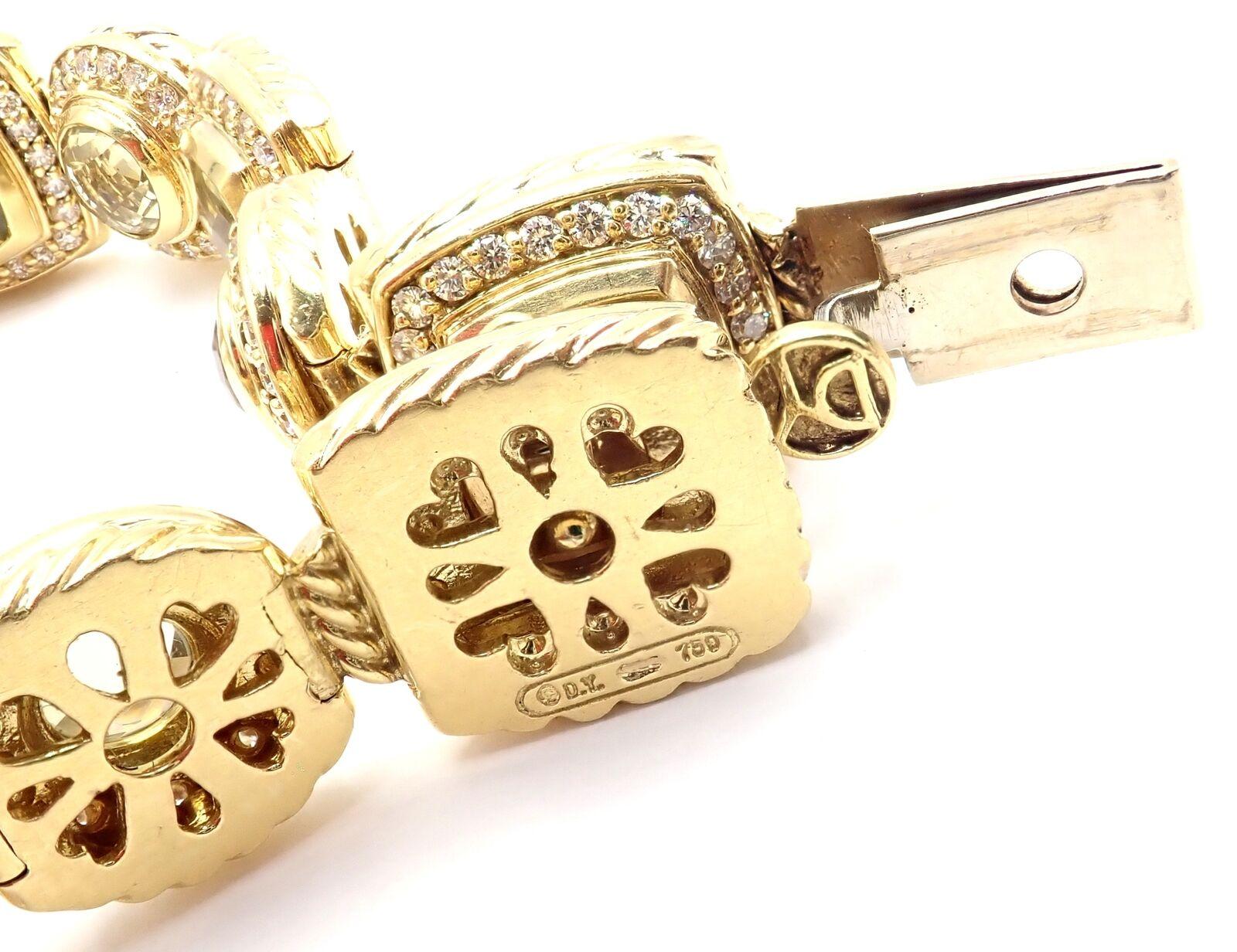 David Yurman Albion Bracelet à maillons en or jaune, diamants et citrine citron en vente 5