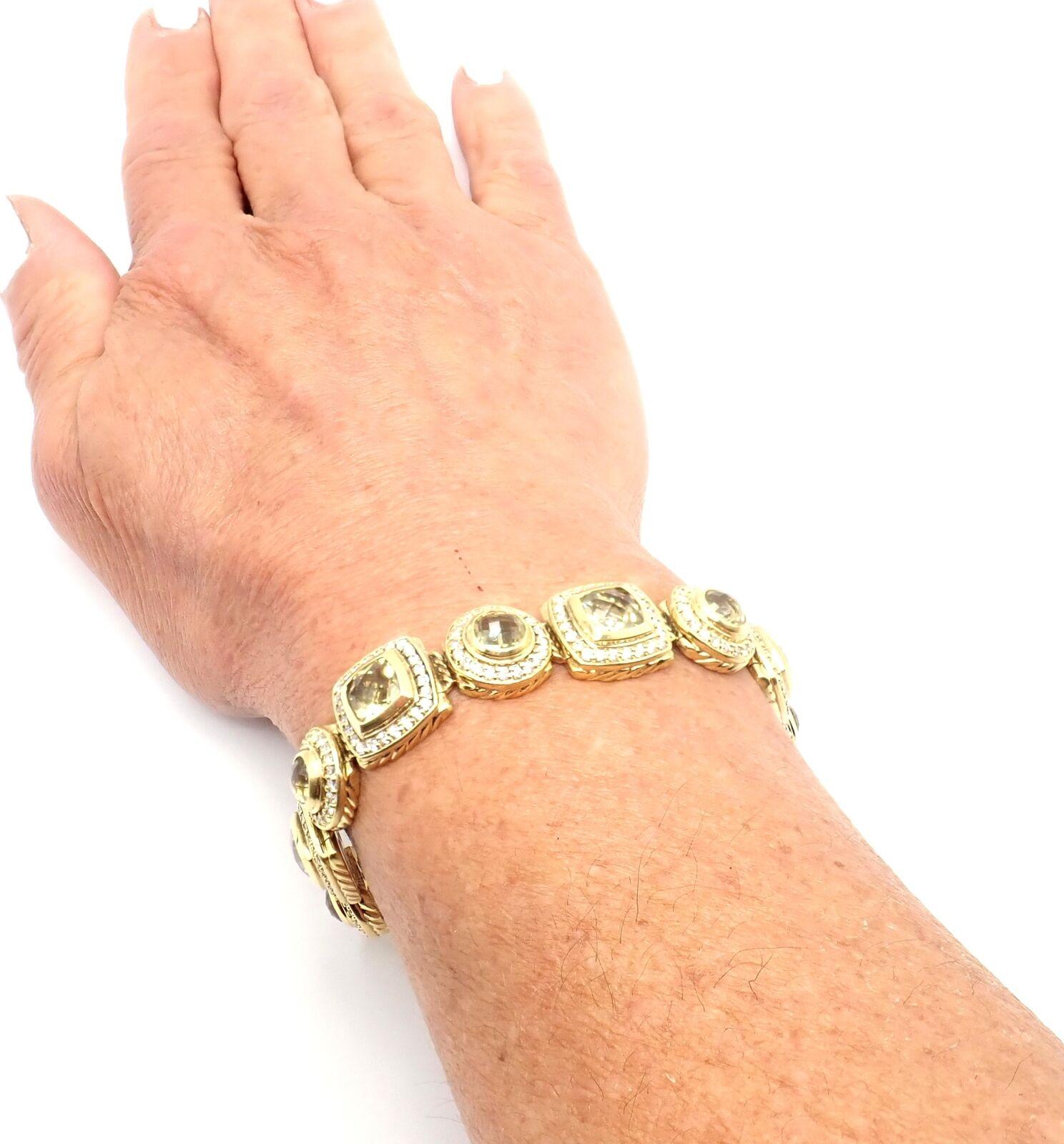 David Yurman Albion Bracelet à maillons en or jaune, diamants et citrine citron en vente 6