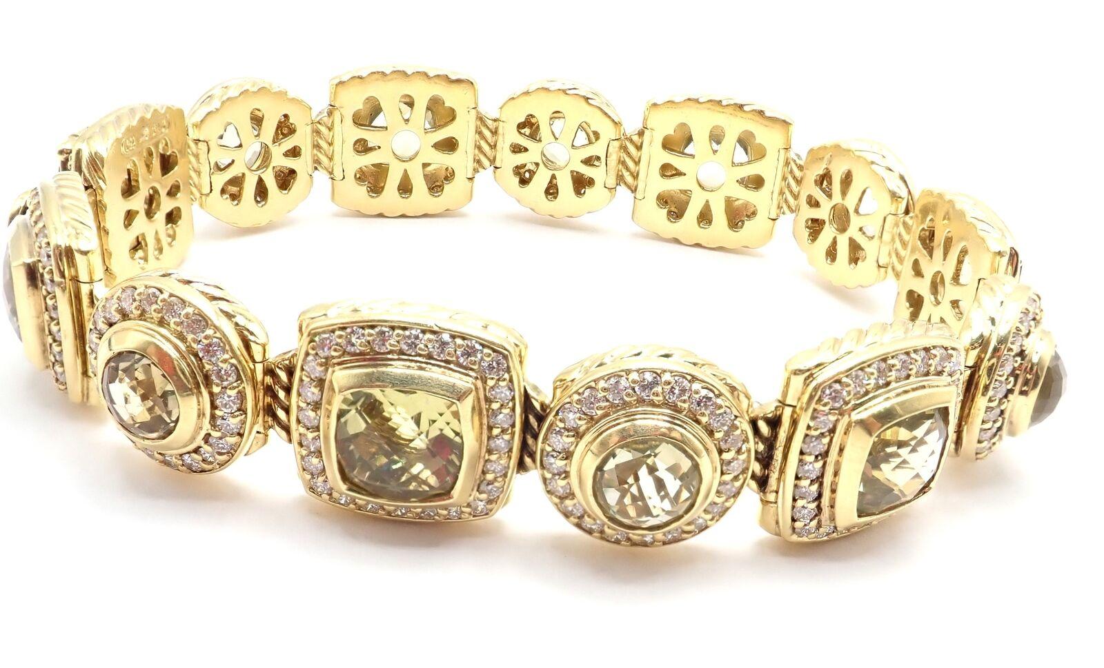 David Yurman Albion Bracelet à maillons en or jaune, diamants et citrine citron en vente 2