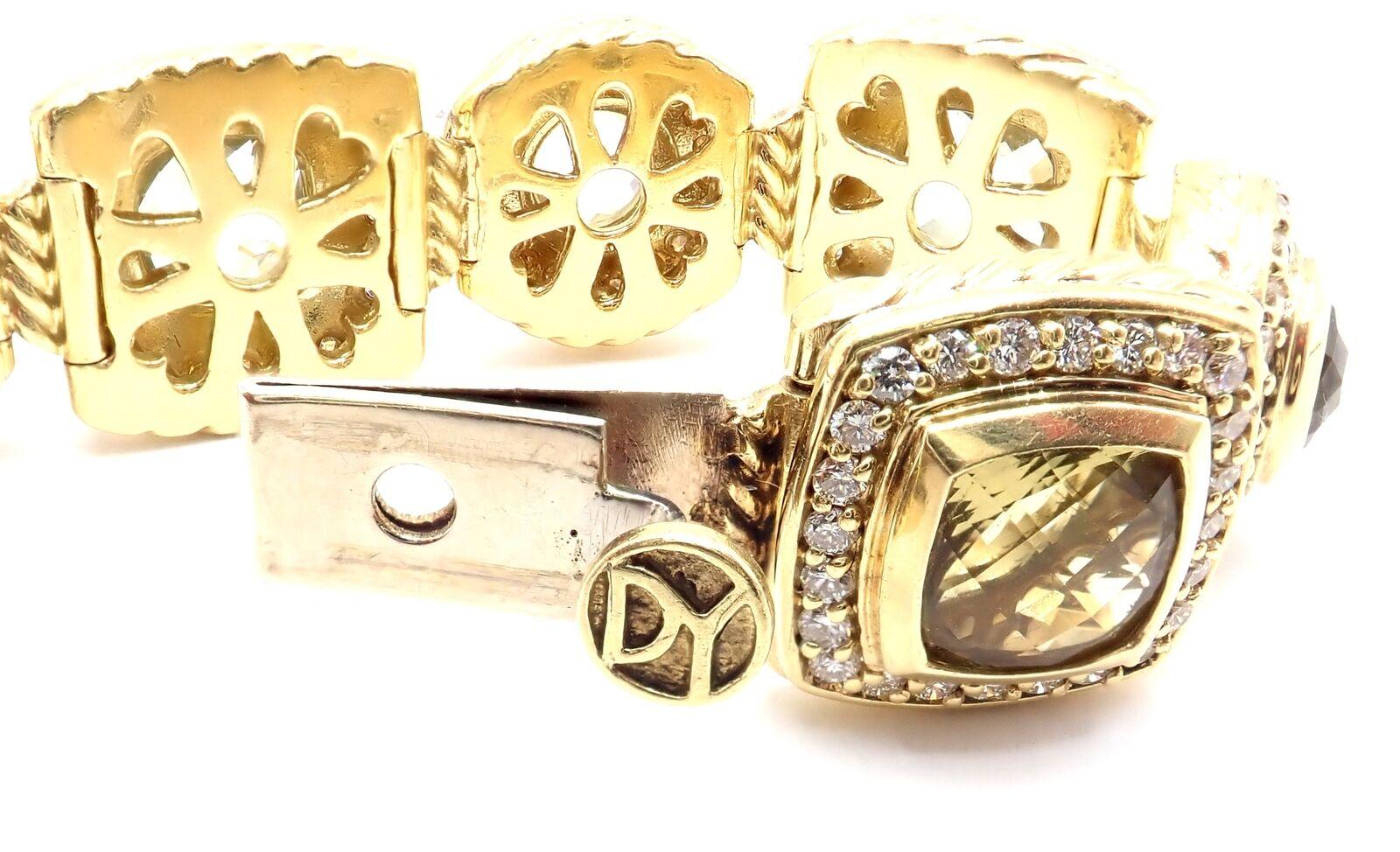 David Yurman Albion Bracelet à maillons en or jaune, diamants et citrine citron en vente 4