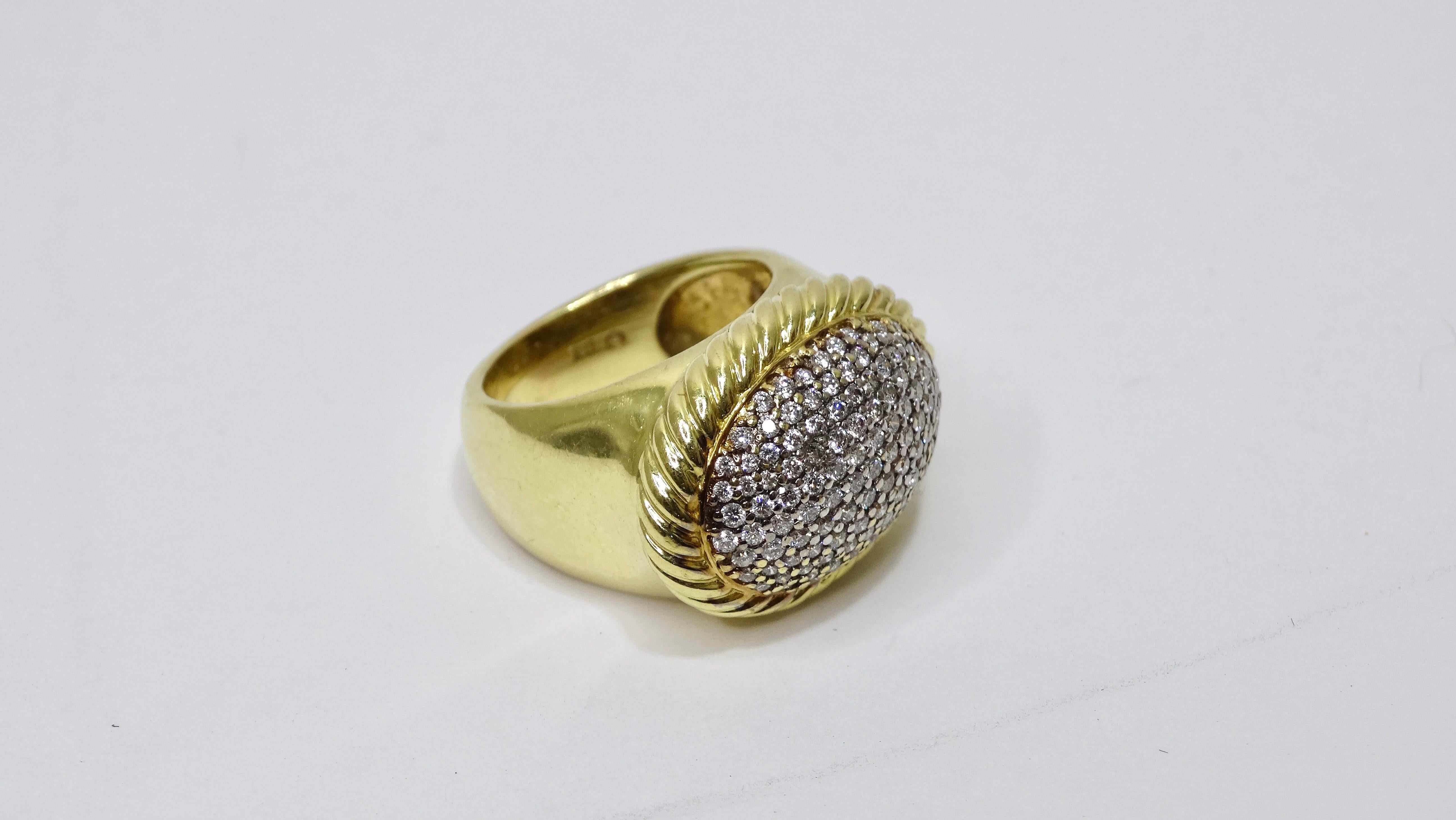 Round Cut David Yurman Albion Diamond Ring in 18k Gold For Sale