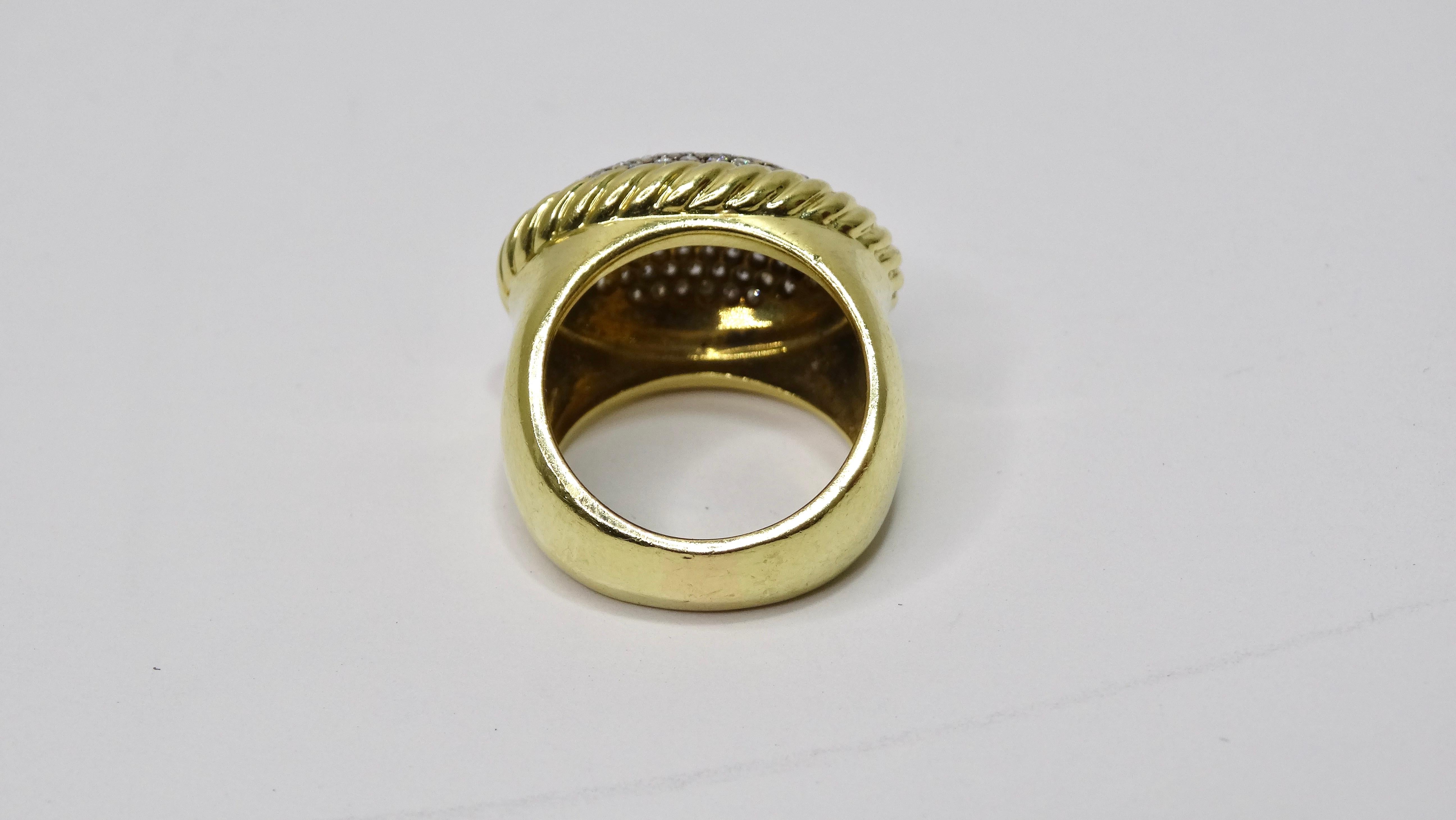 David Yurman Albion Diamond Ring in 18k Gold In Excellent Condition For Sale In Scottsdale, AZ