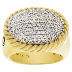 Vintage David Yurman Albion Diamond Ring in 18k Yellow Gold with Approximately 2 Carats