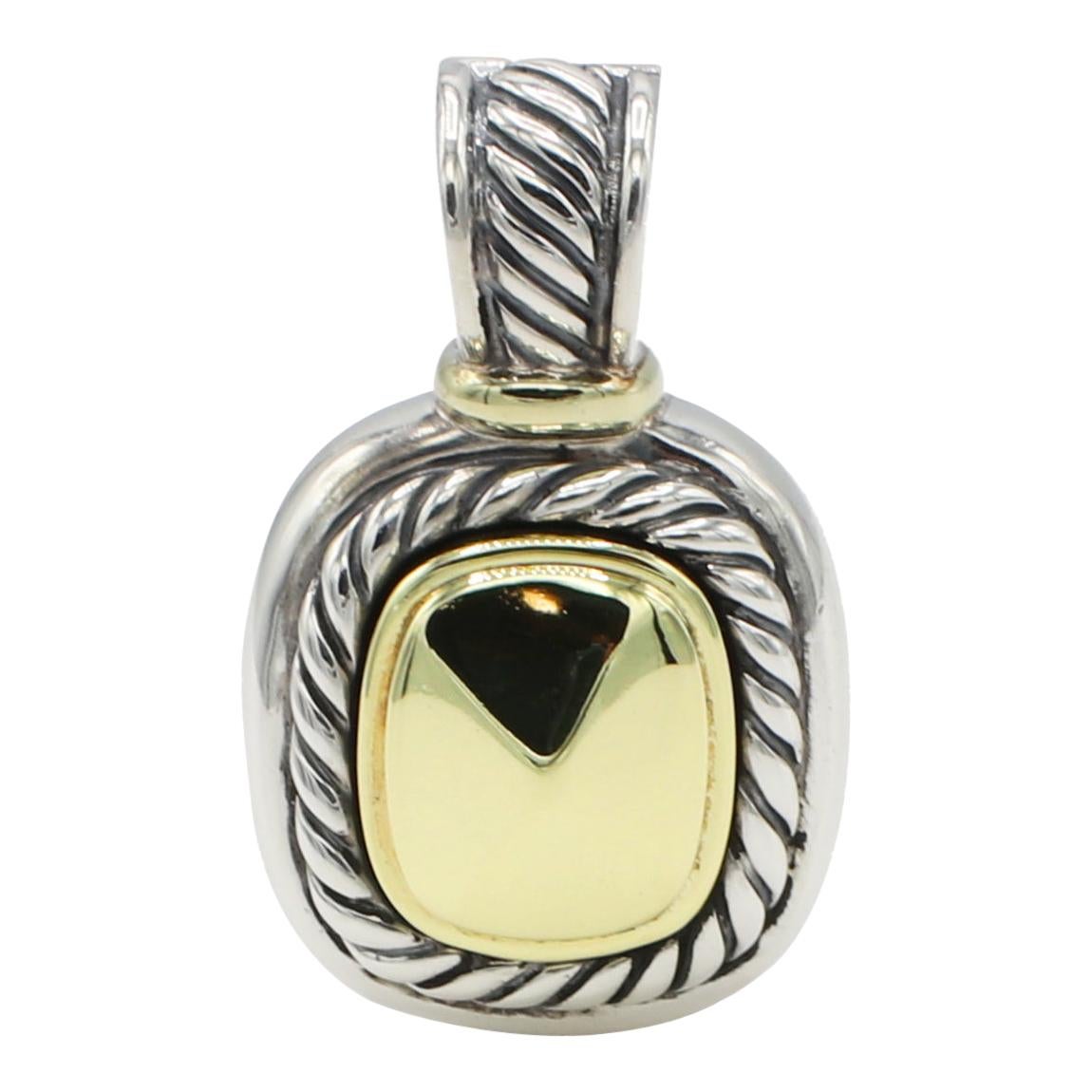 David Yurman Albion Dome Gold & Sterling Silver Pendant Enhancer