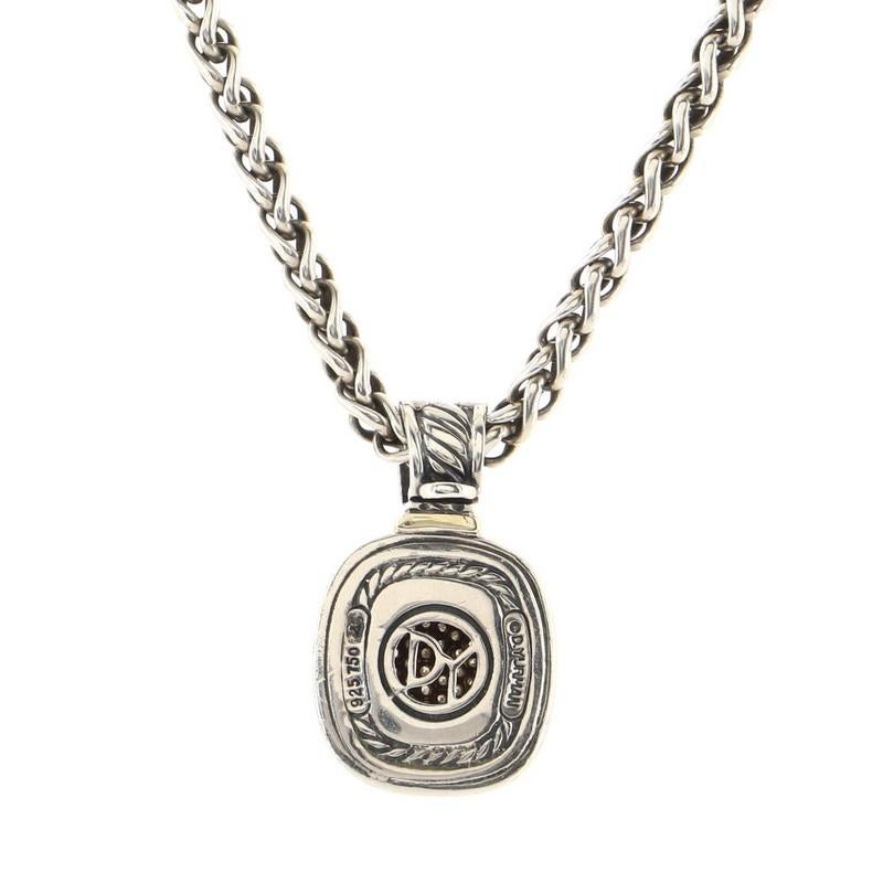 David Yurman Albion Enhancer Pendant Necklace Sterling Silver 18K Yellow Gold In Good Condition In New York, NY