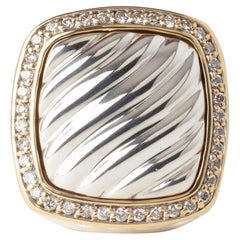 David Yurman Albion Gold 
Silver 0.30ct Round Diamond Cocktail Ring