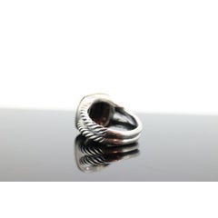 David Yurman ALBION Hematite Diamond ring. Sterling Diamond Halo Hematite Cable