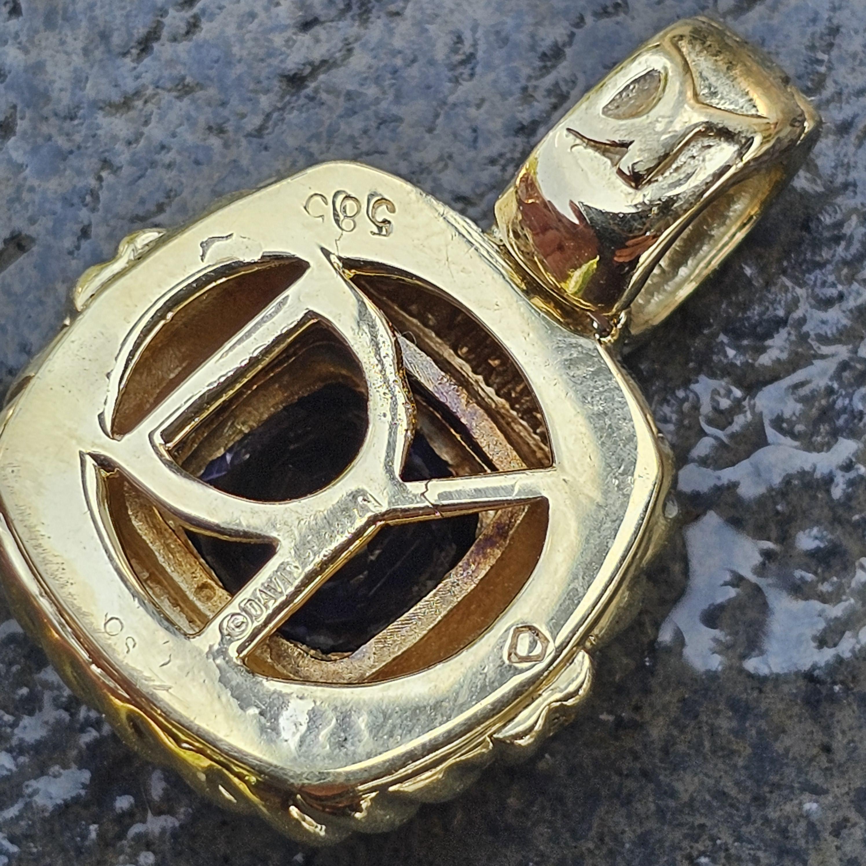 David Yurman Albion Iolite 18k Yellow Gold Cable Pendentif 1