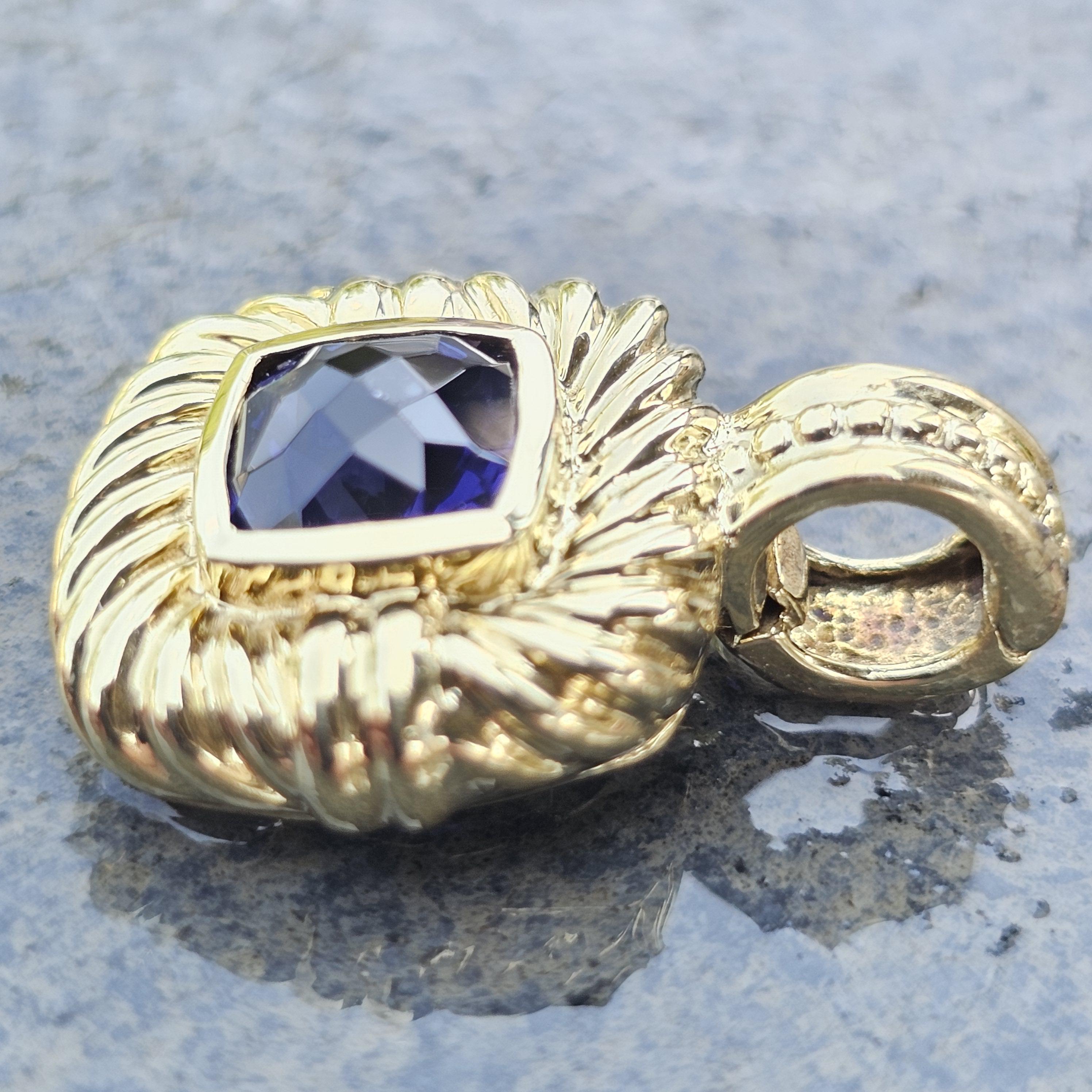 David Yurman Albion Iolite 18k Yellow Gold Cable Pendentif 1