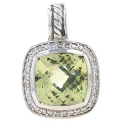 David Yurman Albion Zitronenquarz & Diamant Halo Enhancer Anhänger Sterling 925