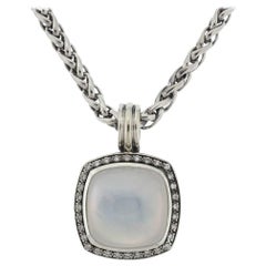 david yurman moonstone pendant David Yurman Albion Moonstone and Diamonds Pendant Necklace