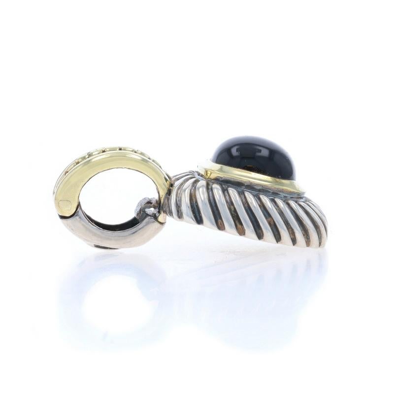 Taille cabochon David Yurman Albion Pendentif en onyx, argent sterling 925, or jaune 14 carats cabochon en vente