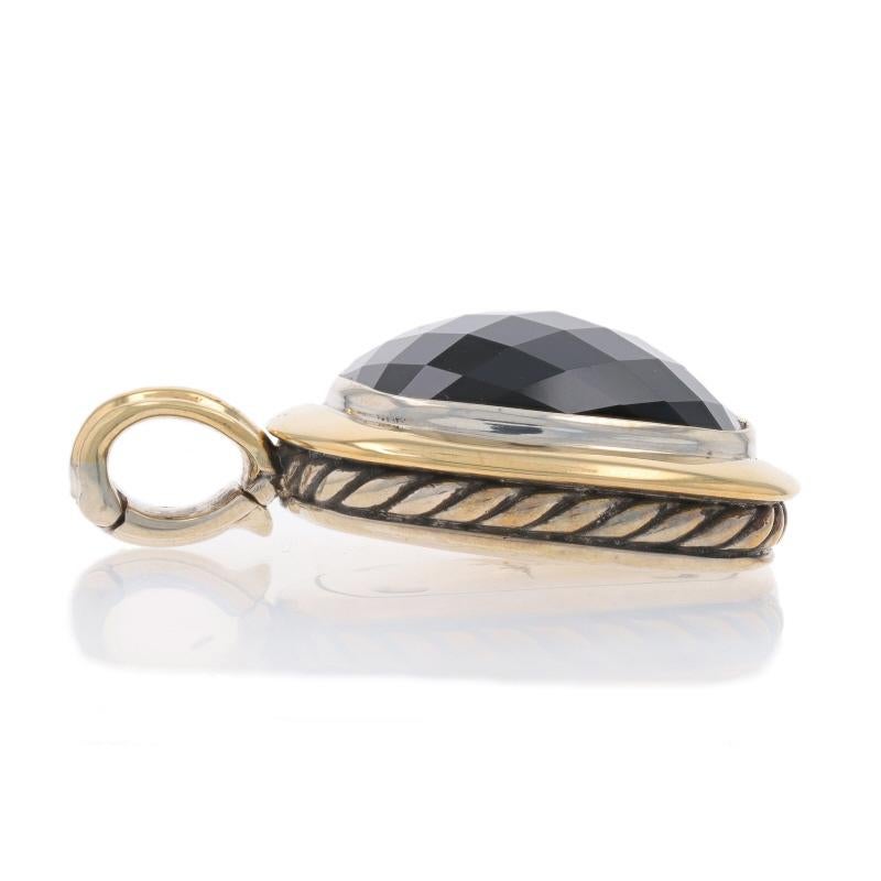 Quadrato David Yurman Ciondolo con Onice Albion in argento 925, oro giallo 18k in vendita