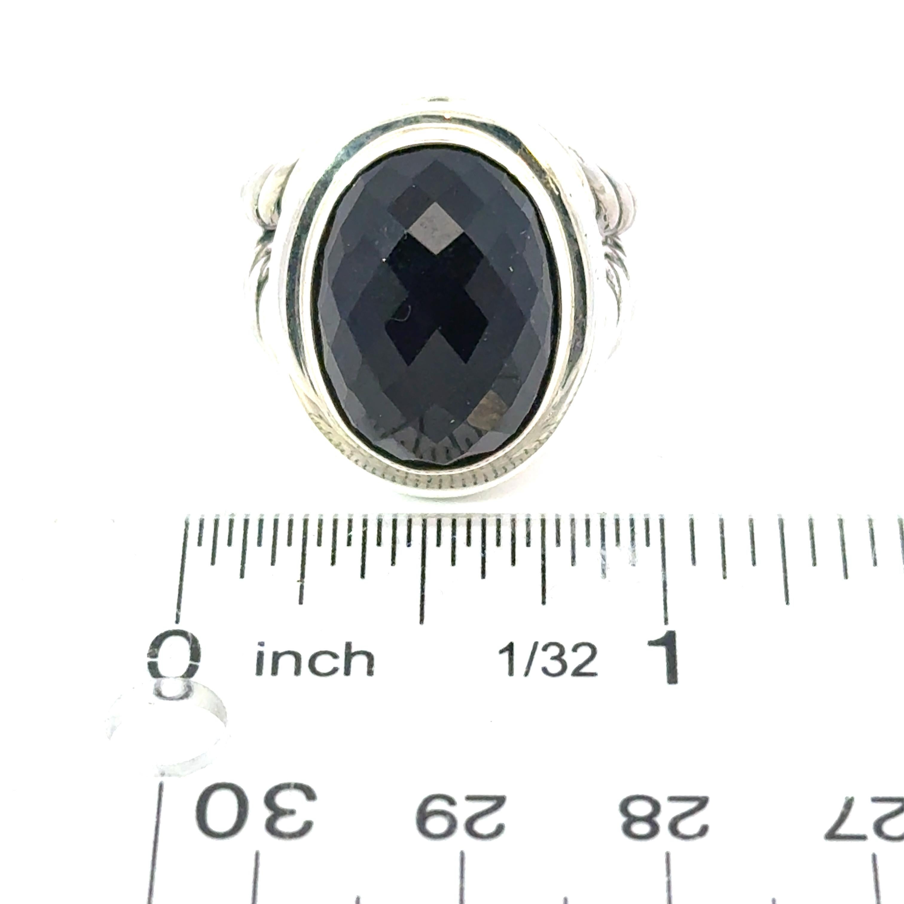 David Yurman Albion Onyx-Ring Größe 8 Sterlingsilber Nachlass im Angebot 4