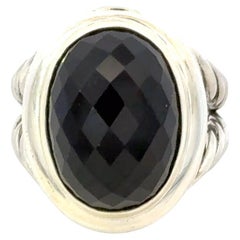 David Yurman Albion Onyx Ring Size 8 Sterling Silver Estate