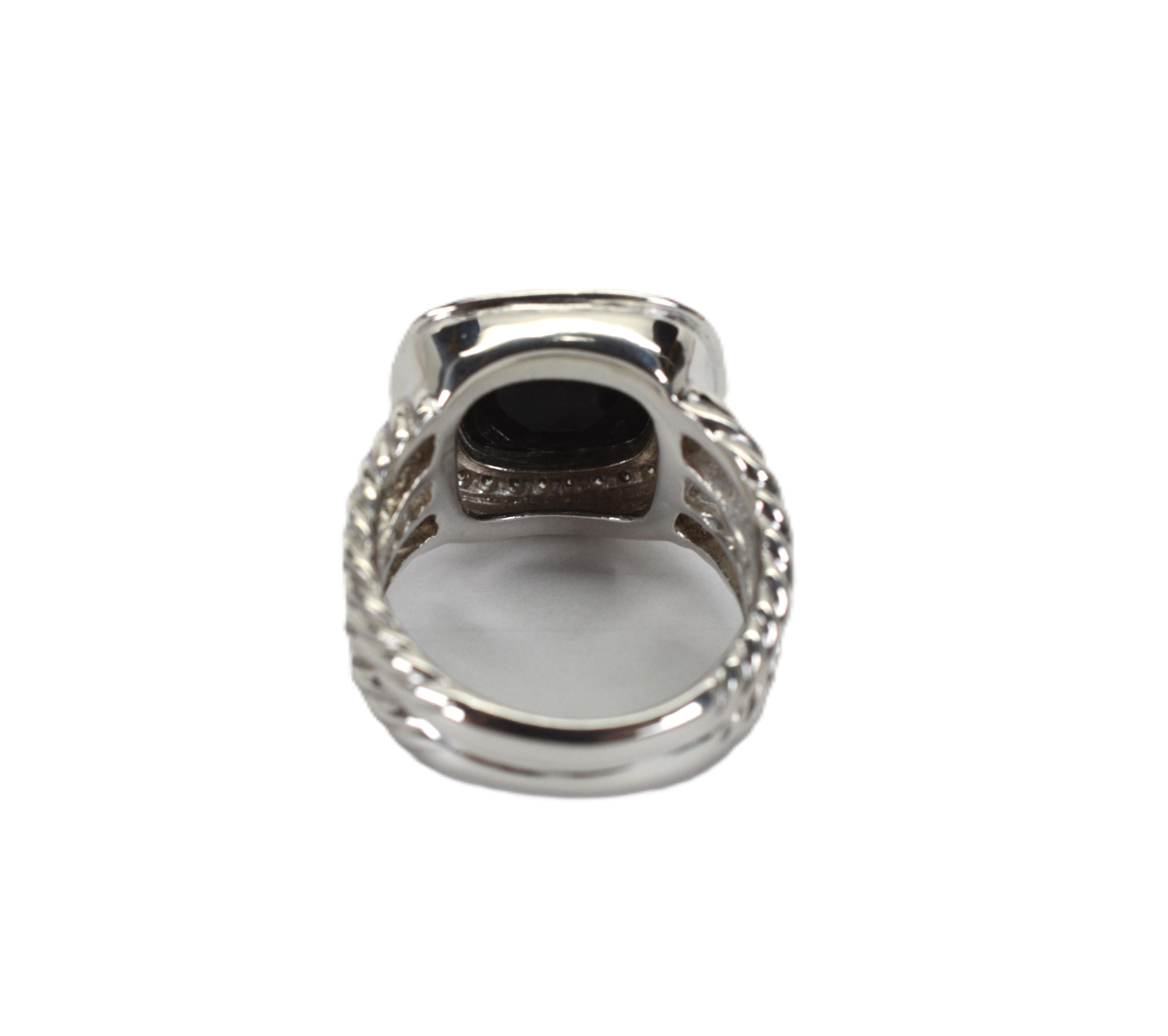 David Yurman Albion Onyx Sterling Silver Diamond Ring im Angebot 2