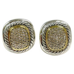 Vintage David Yurman Albion Pave Diamond Clip-On Earrings