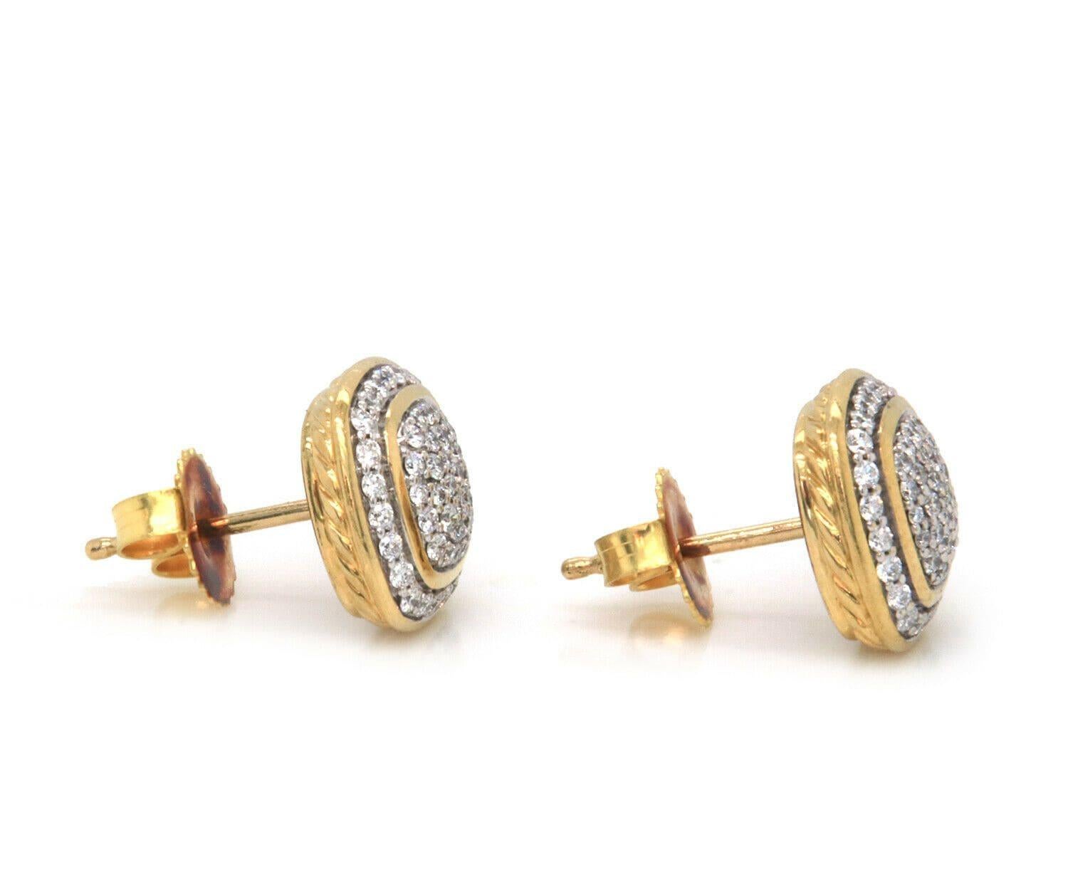 David Yurman Albion Pave Diamond Earrings in 18K

David Yurman Albion Pave Diamond Earrings
18K Yellow Gold
Diamonds Carat Weight: Approx. 0.55ctw
Earring Diameter: Approx. 11.0 X 11.0 MM
Weight: Approx. 6.50 Grams
Stamped: ©D.Y.,