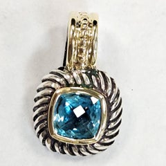 David Yurman Albion Pendant – Blue Topaz, Sterling Silver & 14K Gold