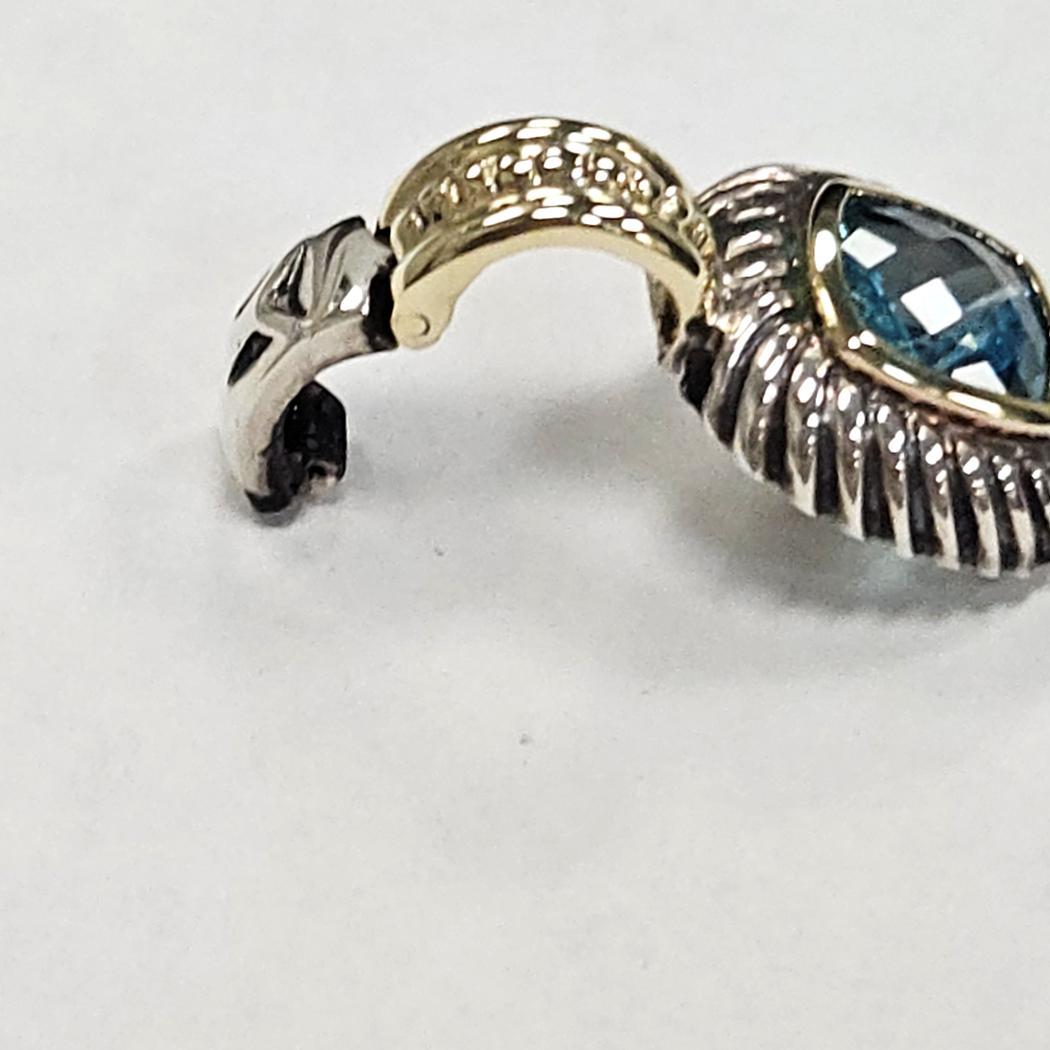 Donna David Yurman - Ciondolo Albion - Topazio blu, argento e oro 14K in vendita