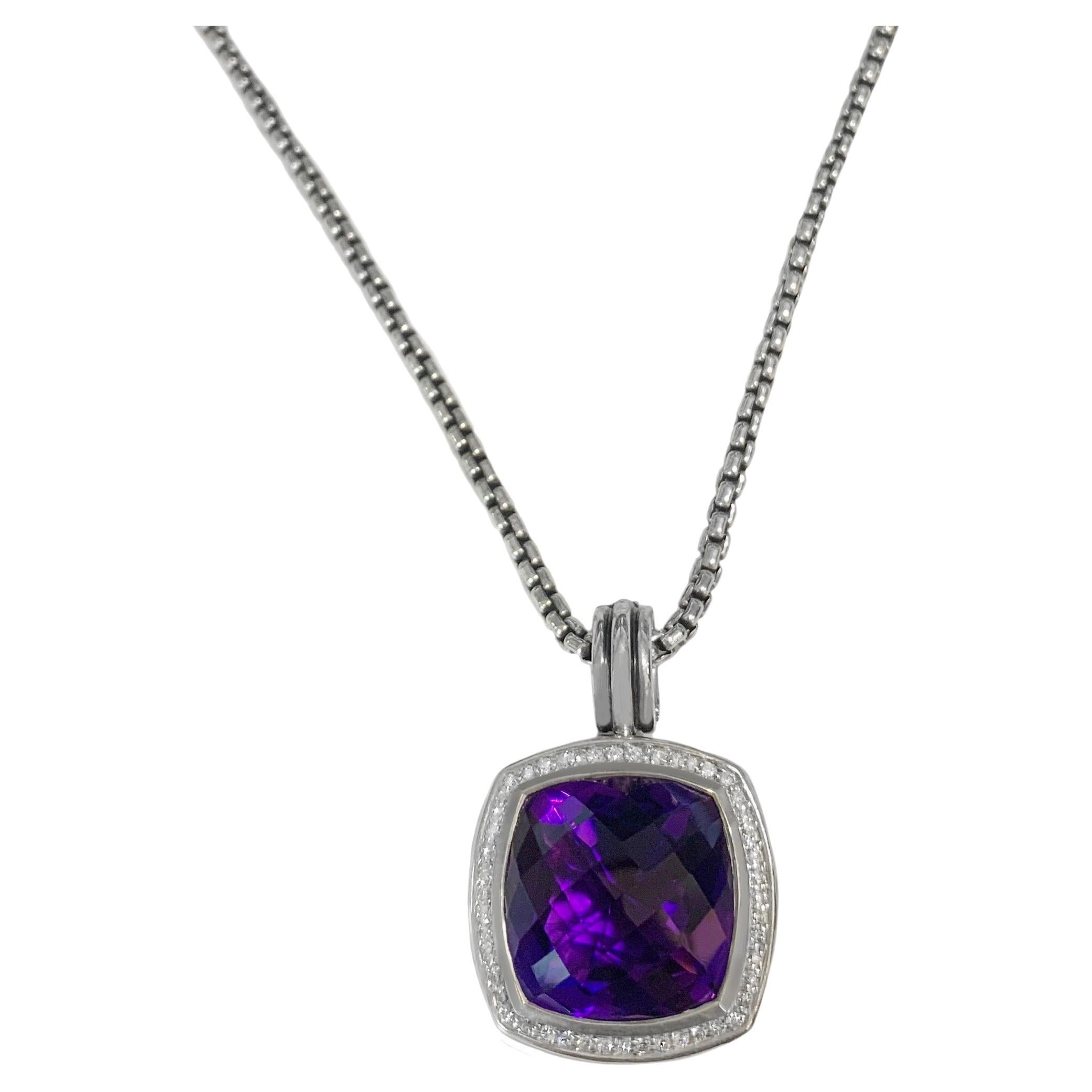 David Yurman Châtelaine Pendant Necklace with Amethyst and Diamonds |  Bloomingdale's