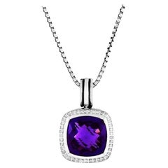 David Yurman Albion Pendant Enhancer with Amethyst and Diamonds