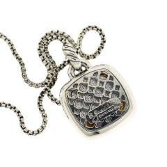 David Yurman Albion Pendant with Champagne Citrine and Diamonds and 18K Gold On