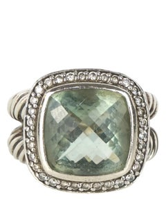 David Yurman Albion Prasiolite & Diamond Sterling Silver Ring