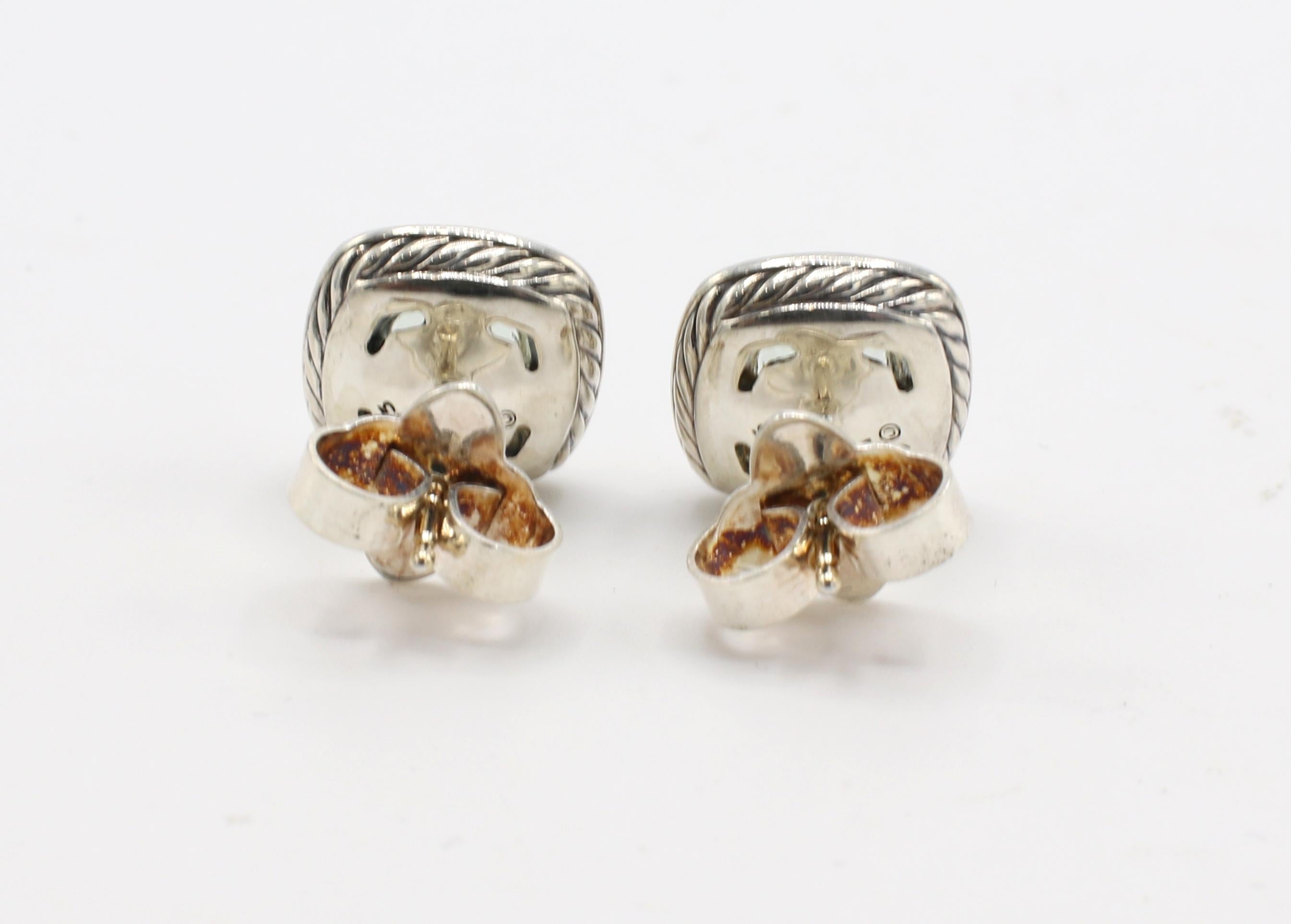 prasiolite stud earrings